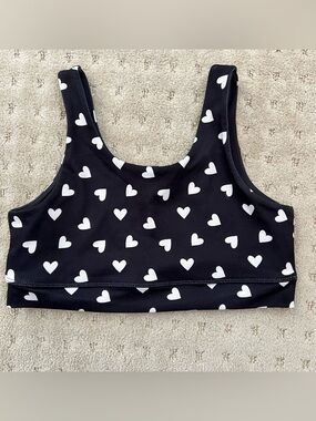 Rylee + Cru Scoop Neck Play Top with White Heart Accents